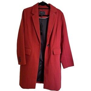 BCBG Maxazaria Coat Women Medium  Wool Orange Spice  $328!